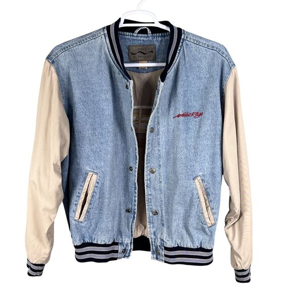 Vintage Port Authority Varsity Jacket L Embroidered Woody Rags Car Connoisseur - Picture 2 of 16